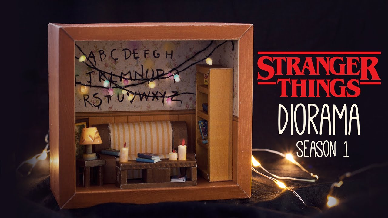 Stranger Things, Alphabet wall diorama shadowbox (papercraft scrap booking)