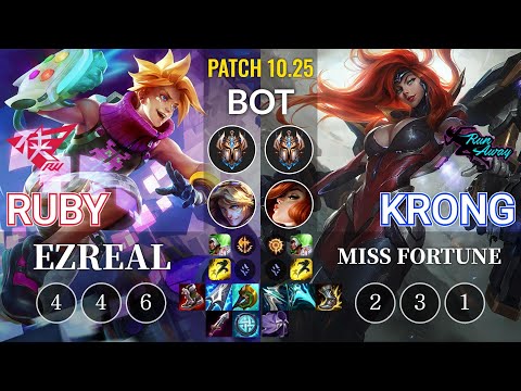 RW Ruby Ezreal vs RNW KronG Miss Fortune Bot - KR Patch 10.25