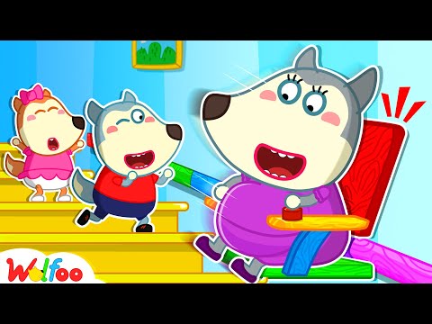 Wolfoo and Lucy Make A DIY Stair Lift For Pregnant Mommy - Wolfoo Kids Stories | Wolfoo Family