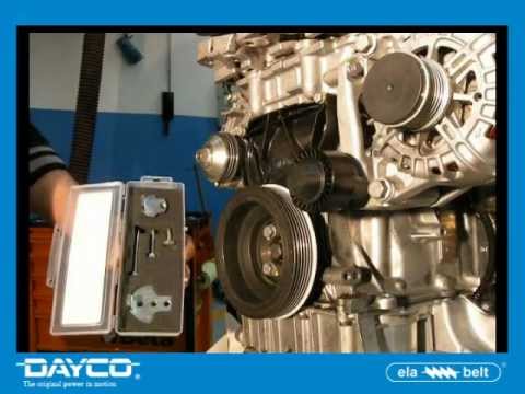 DAYCO Installation of elastic Poly-V belt with Dayco tool  (TOOL6)
