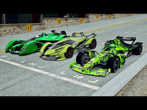 Lamborghini V12 Vision GT vs Formula Rapide vs Red Bull X2010 at Old Monza