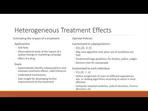 Susan Athey Guest Talk - Estimating Heterogeneous Treatment Effects
