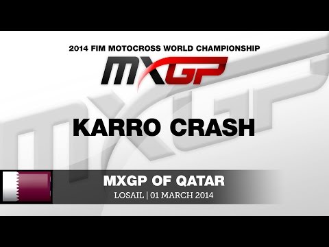 MXGP of Qatar 2014 Matiss Karro Crash - Motocross