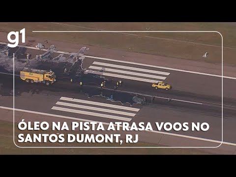 Óleo na pista atrasa voos no aeroporto Santos Dumont, no Rio de Janeiro #g1