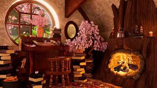 Springtime in The Shire: Hobbit Fireplace Ambience, Cooking Sounds, Reading (NO AI)