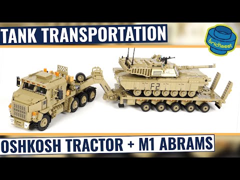 Great Tank Transportation w/ Oshkosh Tractor & M1 Abrams - Panlos 628015 (Speed Build Review)
