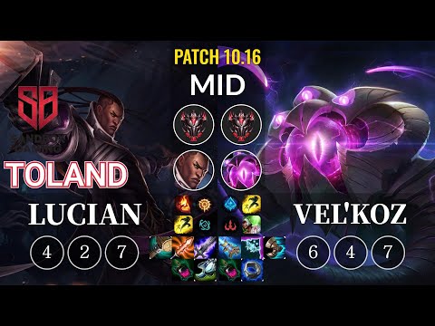 SB TolanD Lucian vs Vel'Koz Mid - KR Patch 10.16