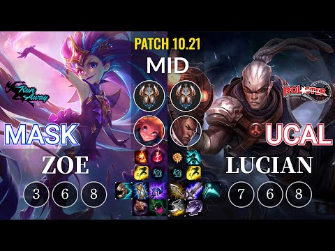 RNW Mask Zoe vs KT Ucal Lucian Mid - KR Patch 10.21