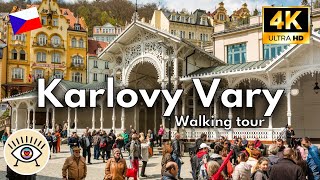 💧 Karlovy Vary ⛲ [4K] Czech Republic | Walking tour Walking tour through healing hot waters!