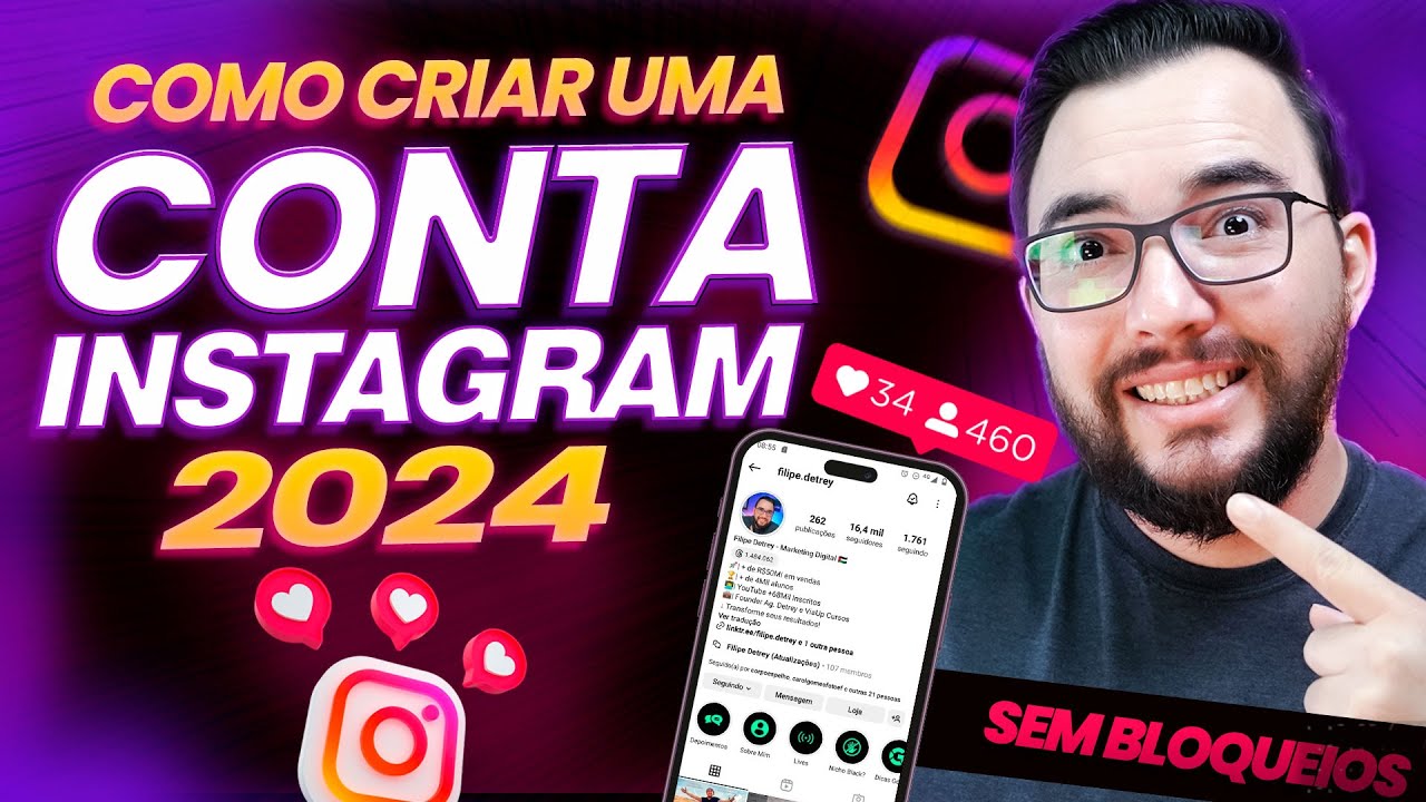 Como CRIAR uma CONTA no INSTAGRAM 2024 | Não seja Bloqueado! (PASSO A PASSO)