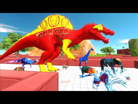 ESCAPE FROM IRON MAN SPINOSAURUS - Animal Revolt Battle Simulator
