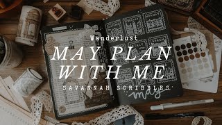 May Plan with Me I Wanderlust Theme I Black Page Bujo 🖤