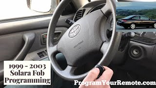 How to program a Toyota Camry Solara remote key fob 1999 - 2003