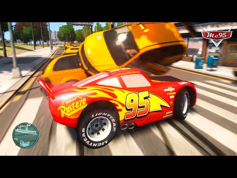 Crazy Lightning Rayo McQueen Car Crashes Compilation Ep.94 - GTA 4