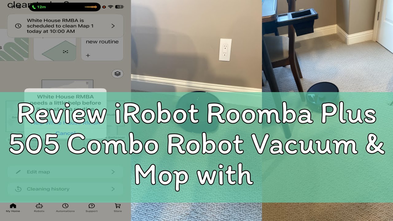 Miniatura da avaliação em vídeo de iRobot Roomba Plus 505 Combo Robot + AutoWash Dock