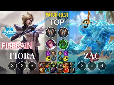 hyF FireRain Fiora vs Zac Top - KR Patch 10.21