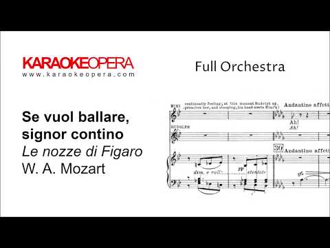 Karaoke Opera: Se vuol ballare - Le Nozze di Figaro (Mozart) Orchestra only with score