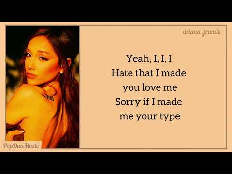 Ariana Grande - hate that i made you love me Lyrics | PopDuoMusic 