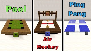 Minecraft: 3 Table Games Building Tutorial (Pool, Air Hockey, Ping Pong)