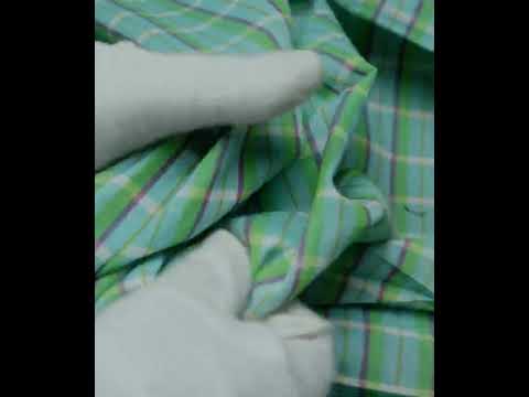 Check Multi Color Pure Cotton 60 GSM Handwoven Fabric — video