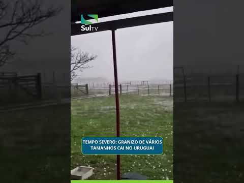 Granizo de vários tamanhos é registrado próximo a Guichón, no Uruguai #sultv #redaçãosultv