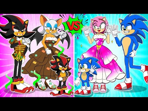 Rich Sonic Family Vs Poor Shadow Family  Very Sad Story But Happy Ending  Sonic Animati