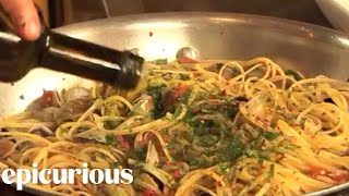 Chef Mario Batali Shows How to Make Linguine with Clams
