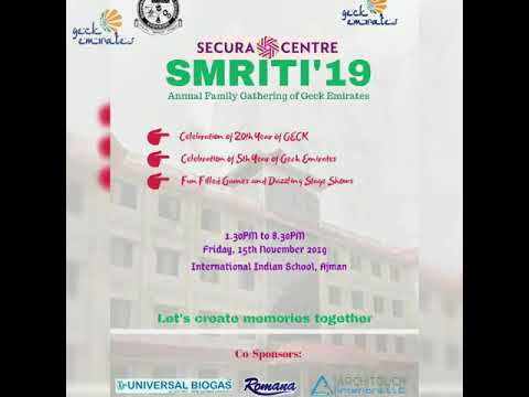 Smriti’19 - Wishes by Mahesh Jhon QGeck President