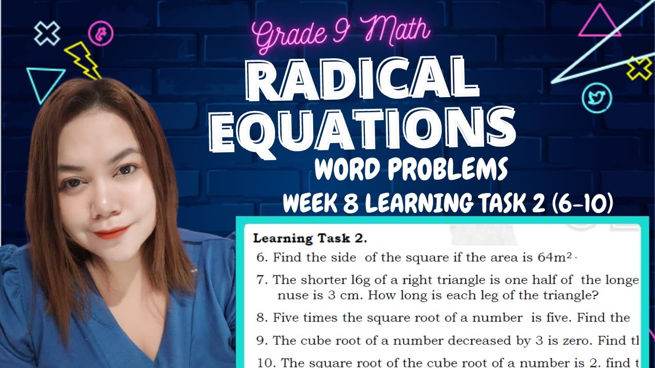 Putar video RADICAL EQUATIONS| WORD PROBLEMS| LEARNING TASK 2 (6-10) sekarang RADICAL EQUATIONS| WORD PROBLEMS| LEARNING TASK 2 (6-10)