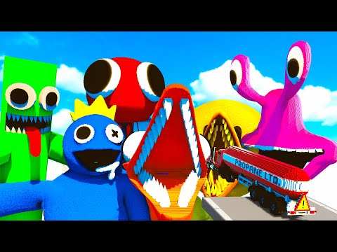 Cars vs Rainbow Friends | Teardown