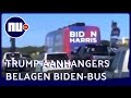 Trump-aanhangers in Texas omsingelen campagnebus Biden | NU.nl