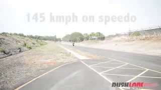 preview picture of video 'Bajaj Pulsar RS 200 top speed 145 kmph on speedo @ Chakan track'