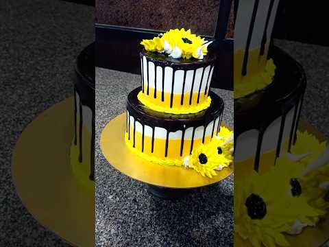 new designing chocolate vanilla cake #shorts #cake #viral
