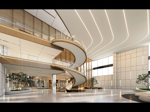 CGSOREAL - Large Space Office Building Interior D5 Render