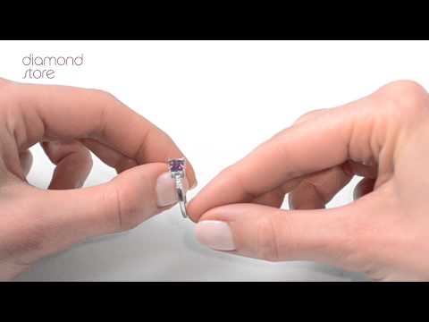 E5726- 0.63ct Amythst Ring With Diamonds And Set In 9K White Gold