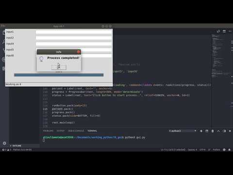 Python Tkinter Gui Progress Status Updating Bar