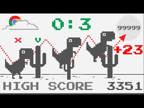 Dinosaur Vs. Cactus - 0:3 In The Last Three Runs To A Game-maximum Score Of 99999 In Dino T-Rex - YouTube