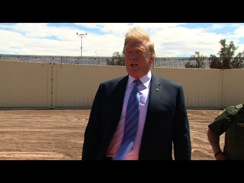 President Donald Trump is showcasing a section of border wall that separates the United States and Mexico. (April 5)