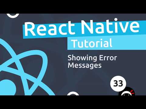 React Native Tutorial 33 Showing Form Errors