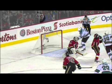 Martin Havlat goal 20 Jan 2013 San Jose Sharks vs Calgary Flames. NHL Hockey