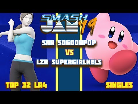 Smash Jam '19 Top 32 LR4 SNR SoGoodPop [WII FIT TRAINER] vs LZR SuperGirlKels [KIRBY]