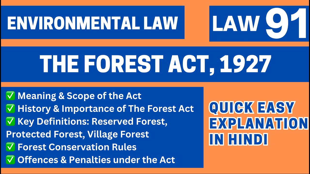 The Forest Act 1927 Explained | Complete Environmental Law for LLB BALLB | LAW91