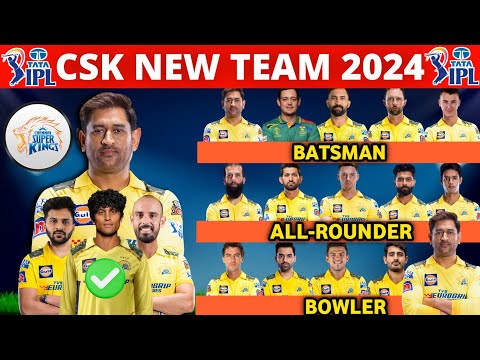 IPL 2024 - Chennai Super Kings Team Full Squad | CSK Team New Players List 2024 | CSK New Team 2024