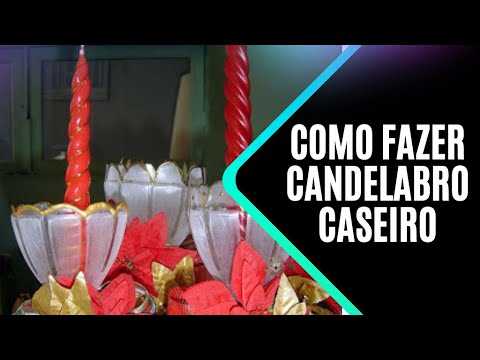Como fazer candelabro caseiro de garrafa PET