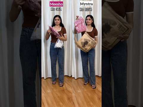 Meesho vs Myntra 😯 #review #pink #short #dress #latest #video #meeshovsmyntra #poojakaushik