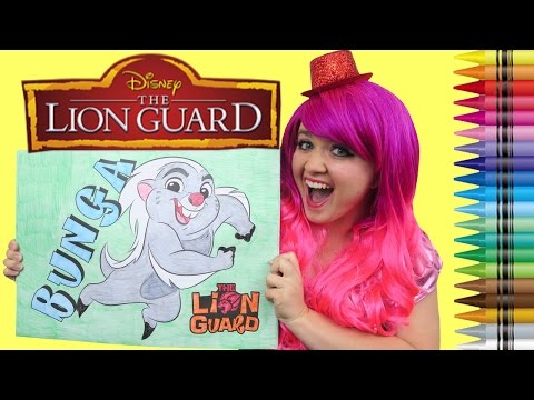 Coloring Bunga The Lion Guard GIANT Coloring Book Page Crayola Crayons | KiMMi THE CLOWN Video