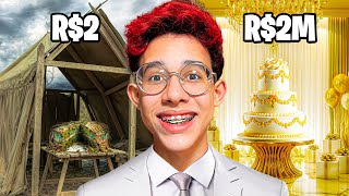 FESTA DE ANIVERSÁRIO DE R$2 REAIS vs R$2 MILHÕES