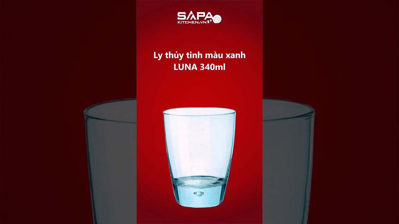 Ly thủy tinh Luna 34cl màu xanh