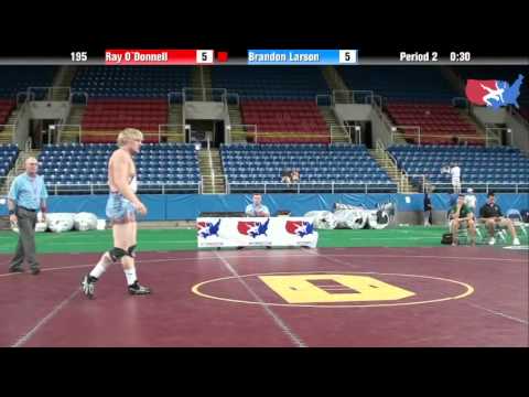 Fargo 2012 195 Round 6: Ray O`Donnell (Pennsylvania) vs. Brandon Larson (North Dakota)