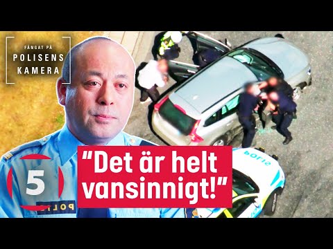 Polisen slänger ut spikmatta för att stoppa galen biljakt | Fångat på polisens kamera | Kanal 5